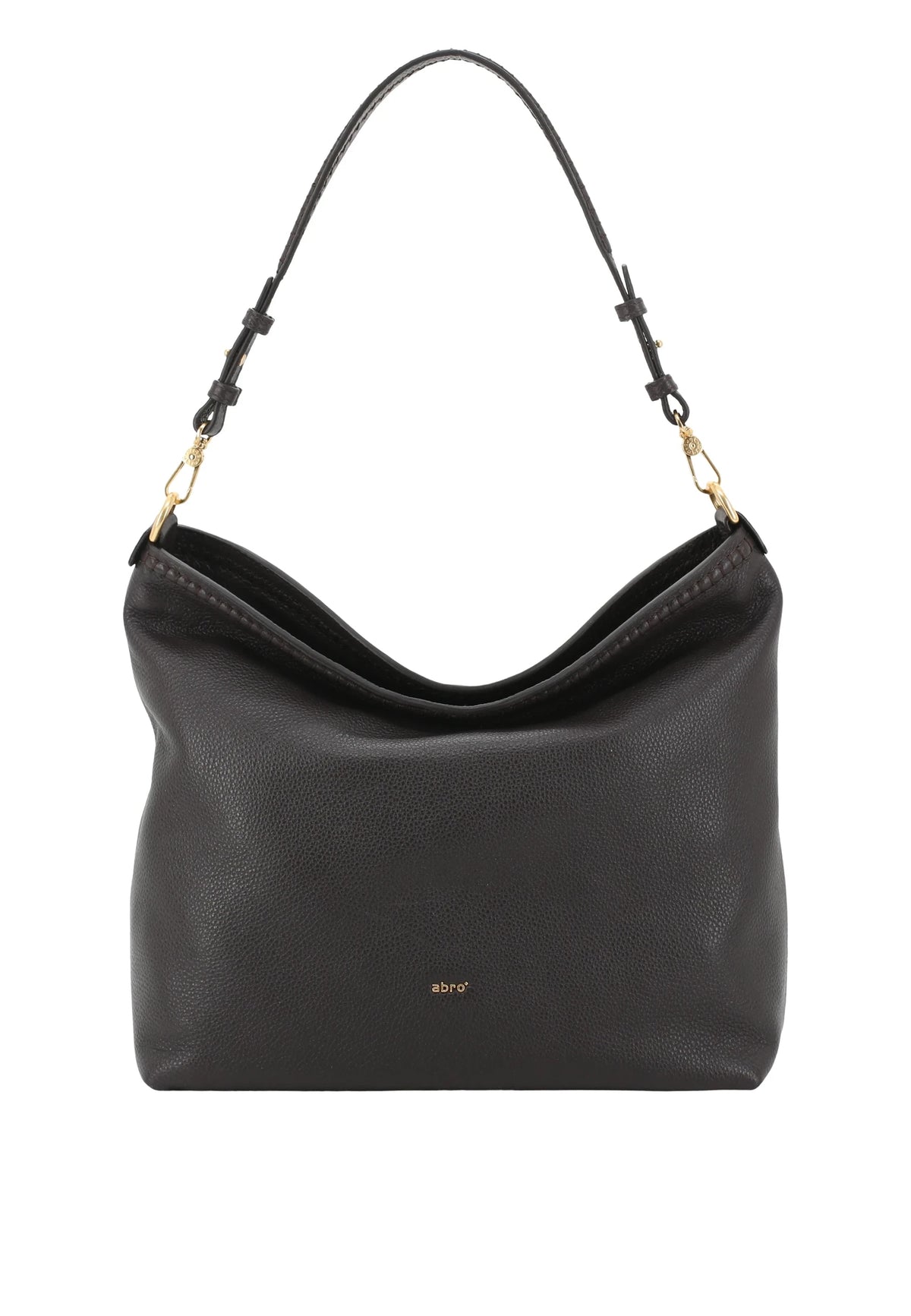 ABRO - Grand sac porté épaule en cuir SIGNATURE Dark Brown