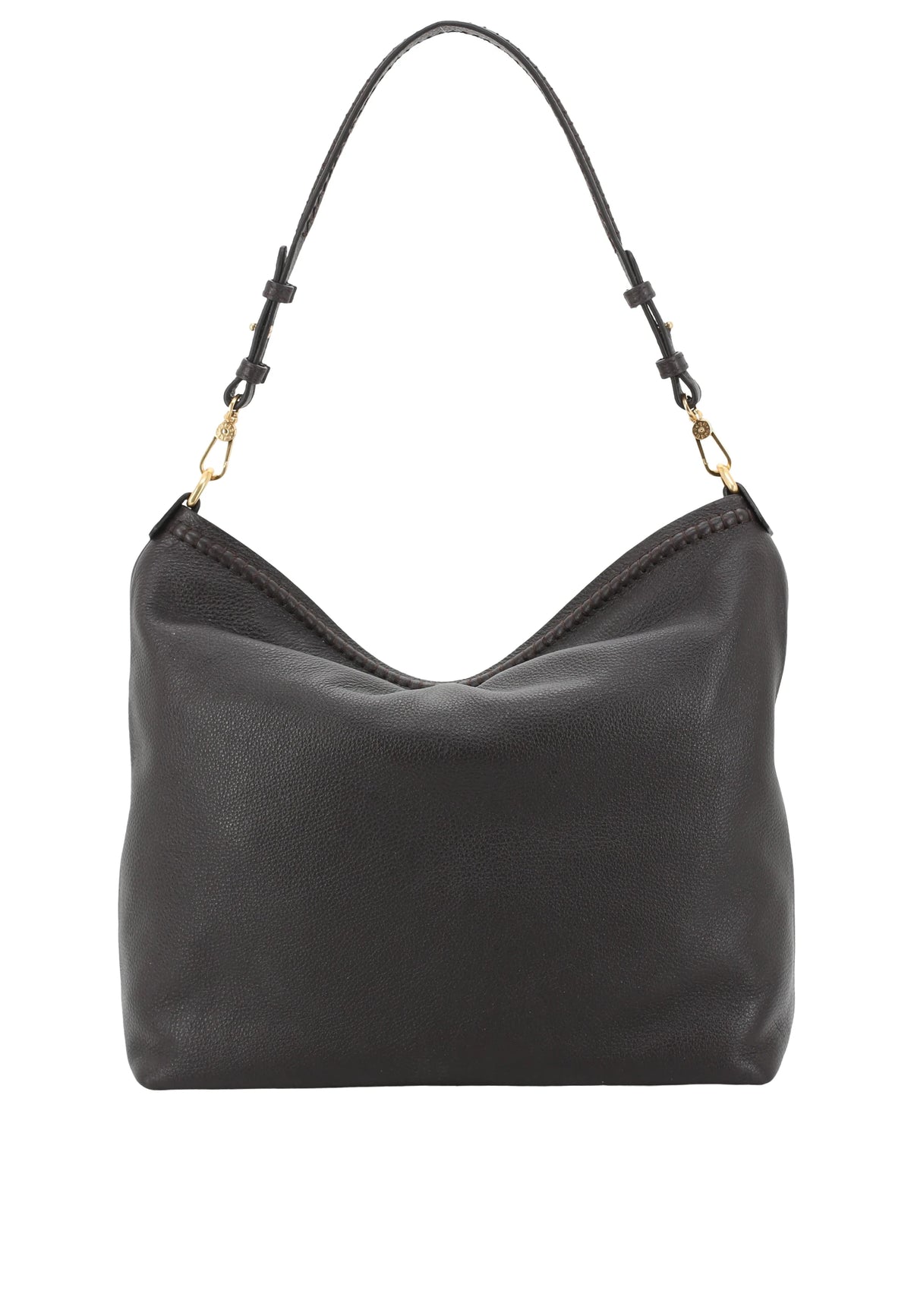ABRO - Grand sac porté épaule en cuir SIGNATURE Dark Brown