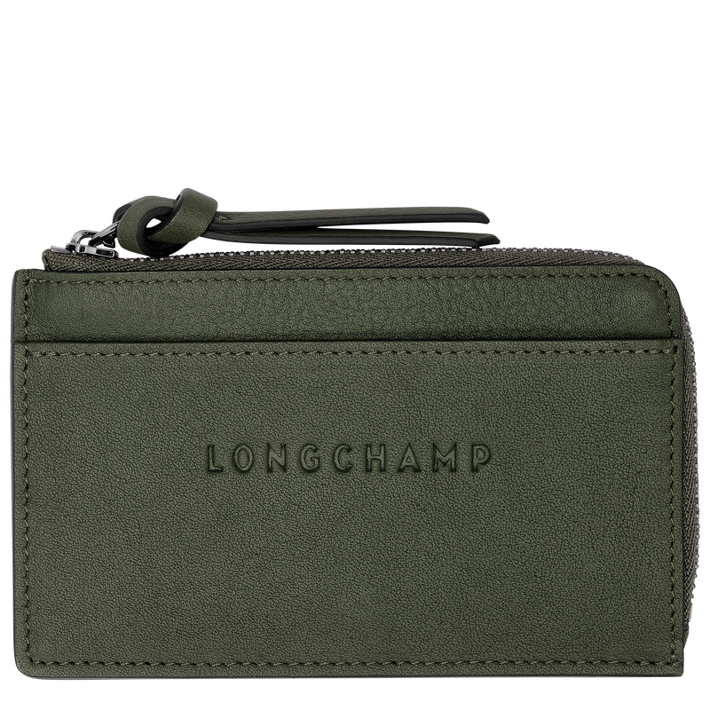 LONGCHAMP - 3D- Porte cartes cuir - Kaki