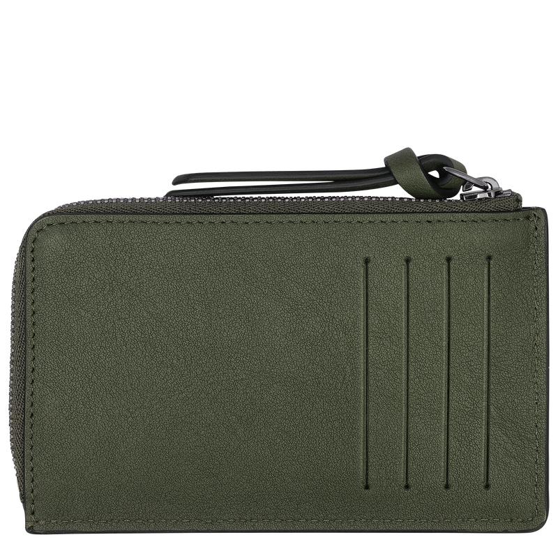 LONGCHAMP - 3D- Porte cartes cuir - Kaki