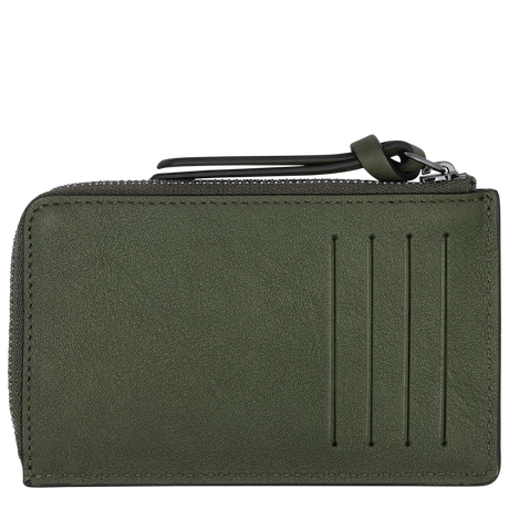 LONGCHAMP - 3D- Porte cartes cuir - Kaki