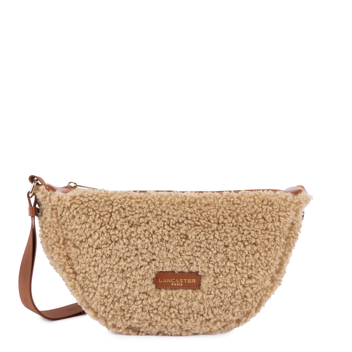 LANCASTER - Sac à main banane - Moumoute - Cognac