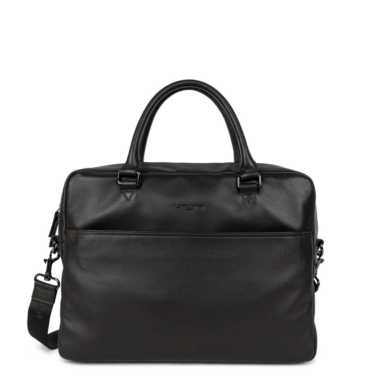 LANCASTER - Porte-documents homme en cuir lisse - Marron