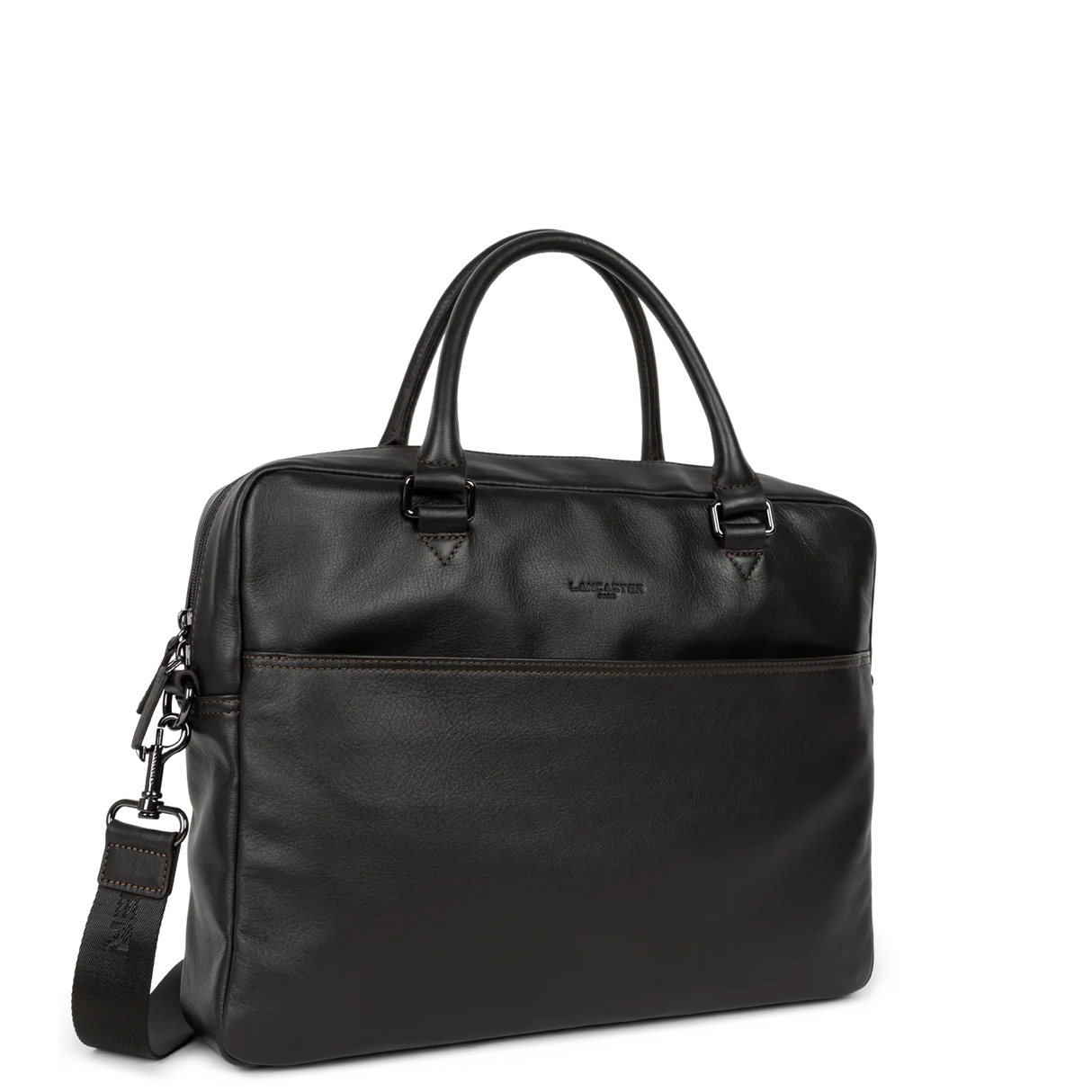 LANCASTER - Porte-documents homme en cuir lisse - Marron