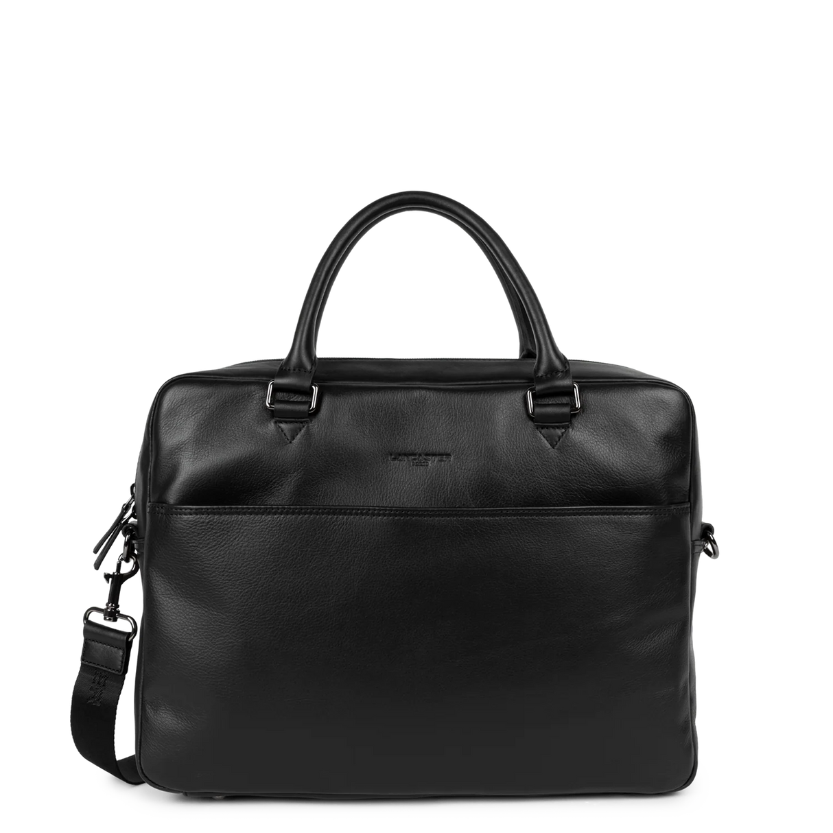 LANCASTER - Porte-documents homme en cuir lisse - Noir