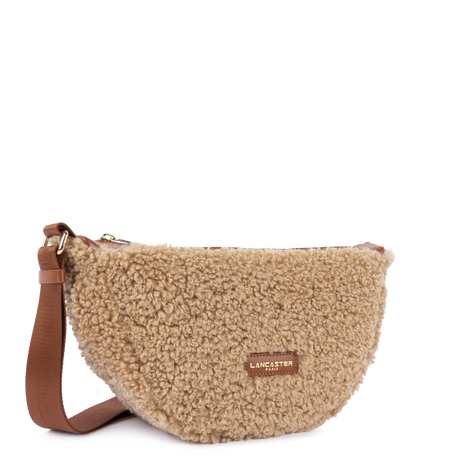 LANCASTER - Sac à main banane - Moumoute - Cognac