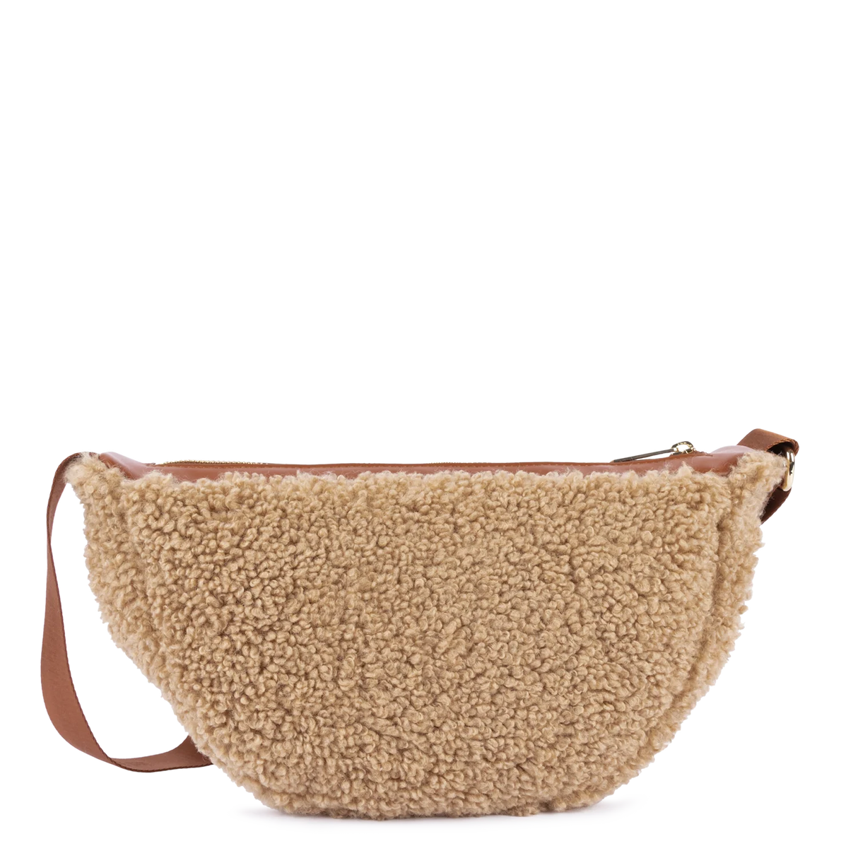 LANCASTER - Sac à main banane - Moumoute - Cognac