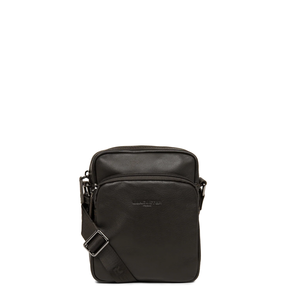 LANCASTER - Sac porté épaule homme en cuir lisse Marron
