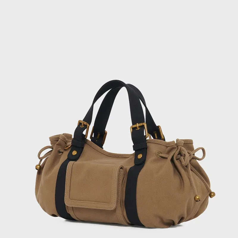 GÉRARD DAREL sac à main 18H toile Kaki /Noir