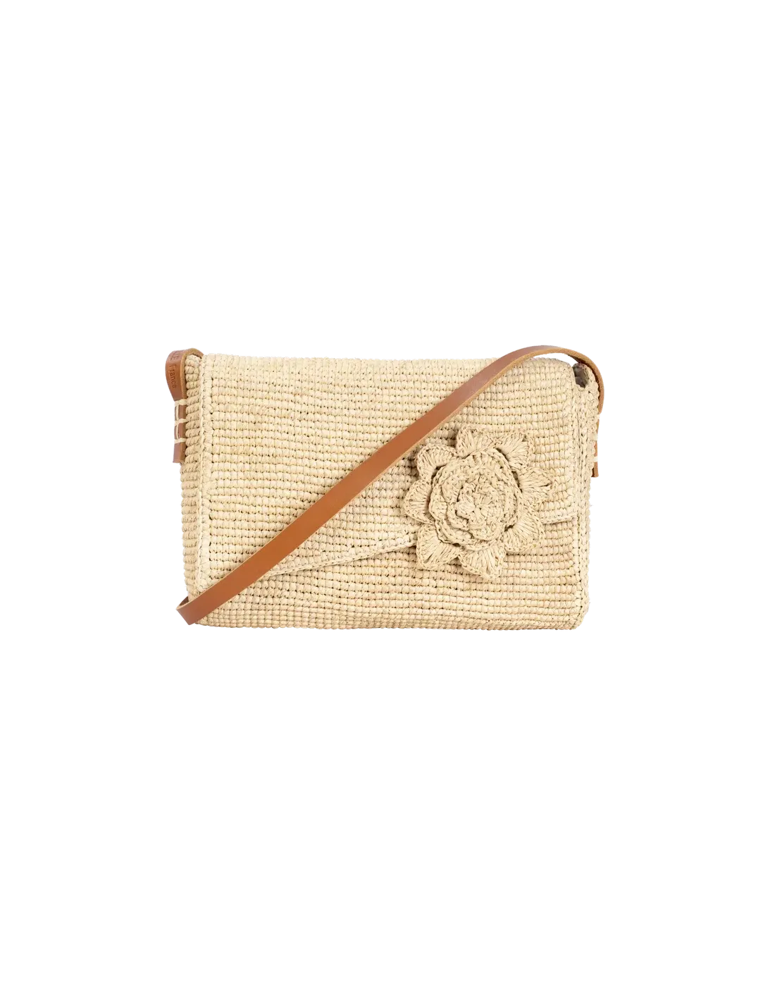 BAGATELLE - Pochette Maha en raphia naturel