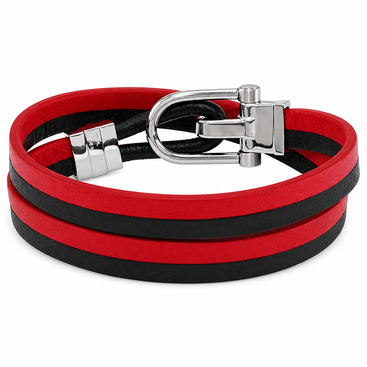 MONTBLANC Bracelet Urban Spirit bracelet cuir rouge et noir
