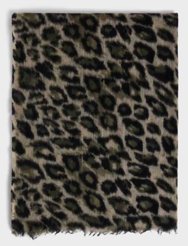 GÉRARD DAREL - Echarpe Laine cachemire Léopard beige Dany