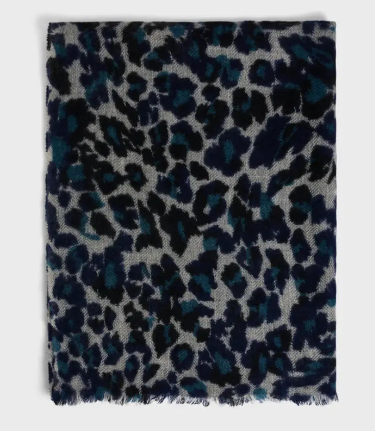 GÉRARD DAREL - Echarpe Laine cachemire Léopard marine Dany