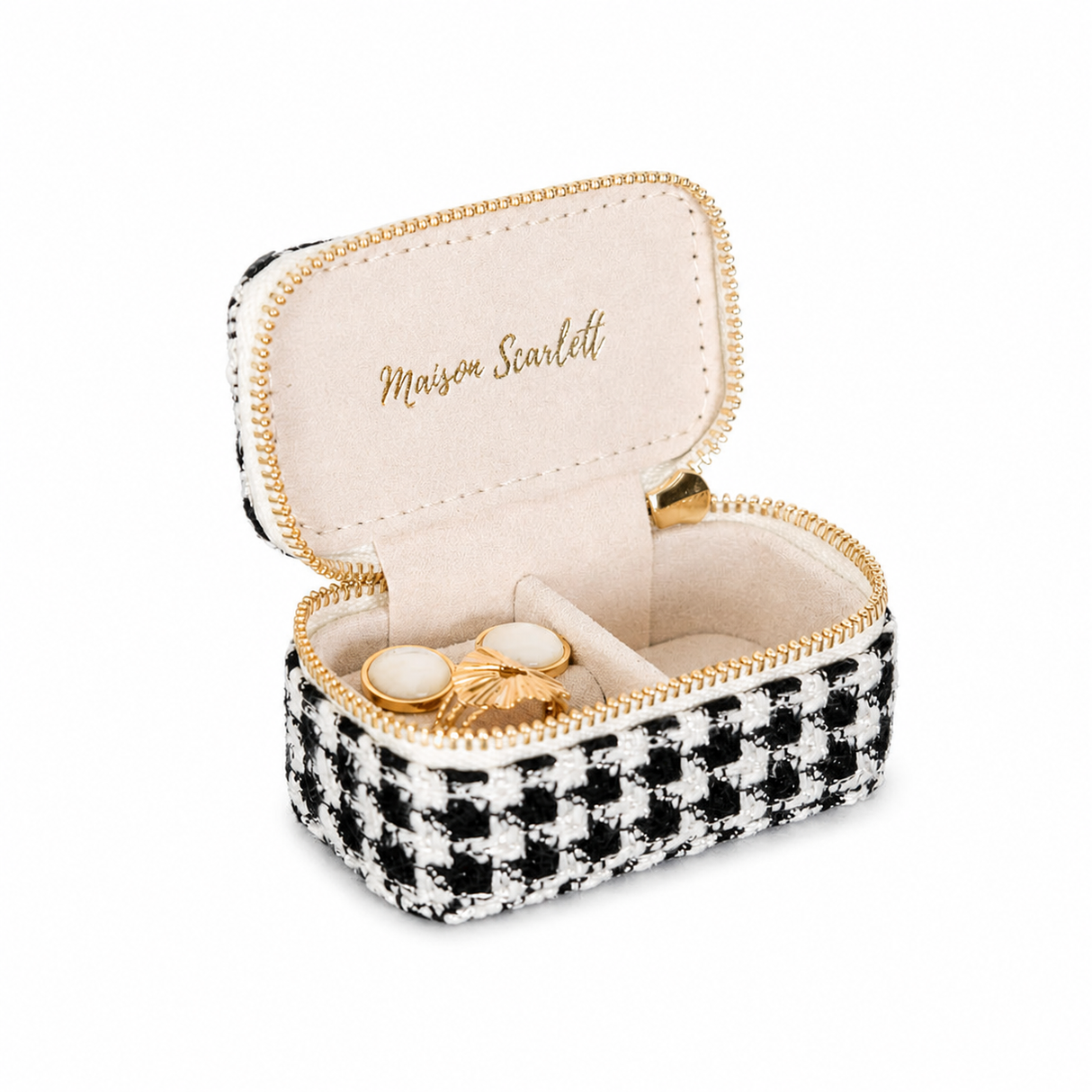 MAISON SCARLETT - Boite à bijoux Marie Pied de Poule Noir