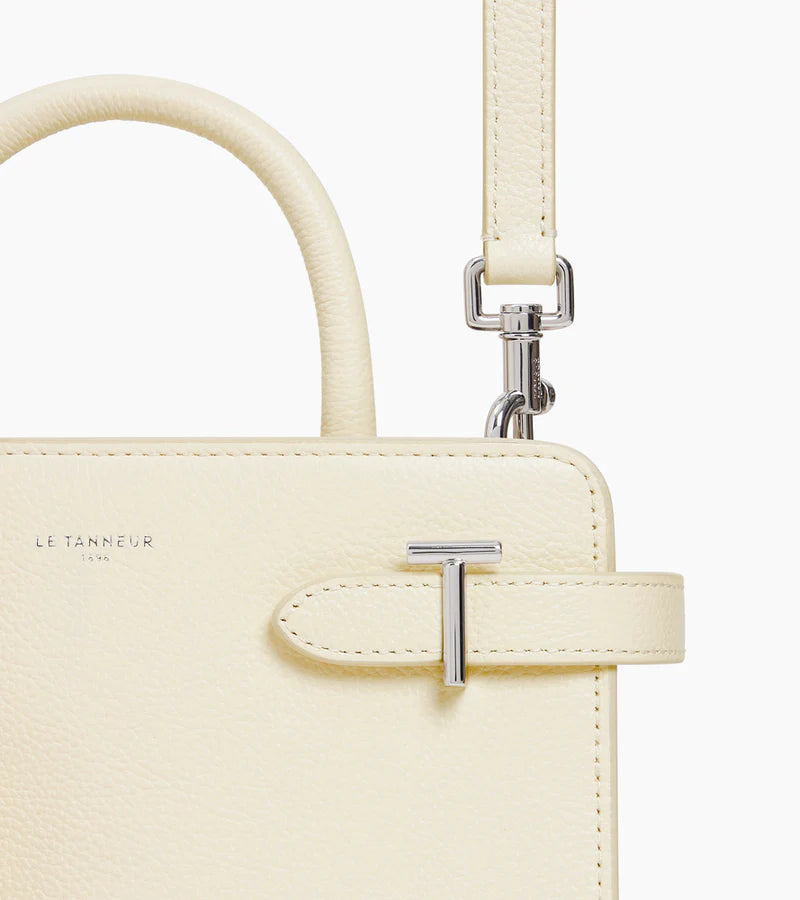 LE TANNEUR- Sac à main petit modèle Emilie en cuir grainé fleur de sel