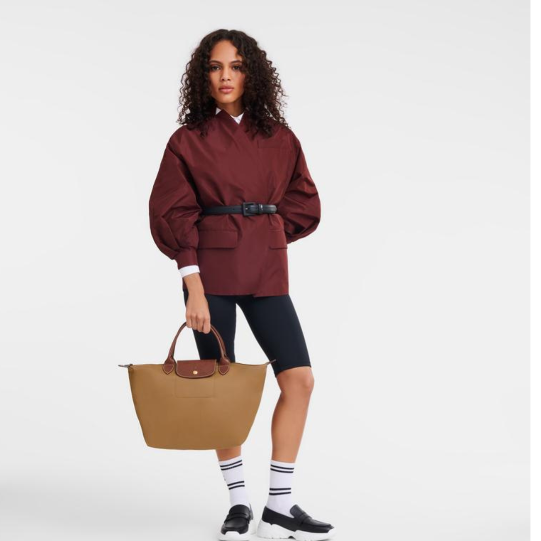 LONGCHAMP - Le pliage original - sac porté main M - Toile recyclée - Chamois