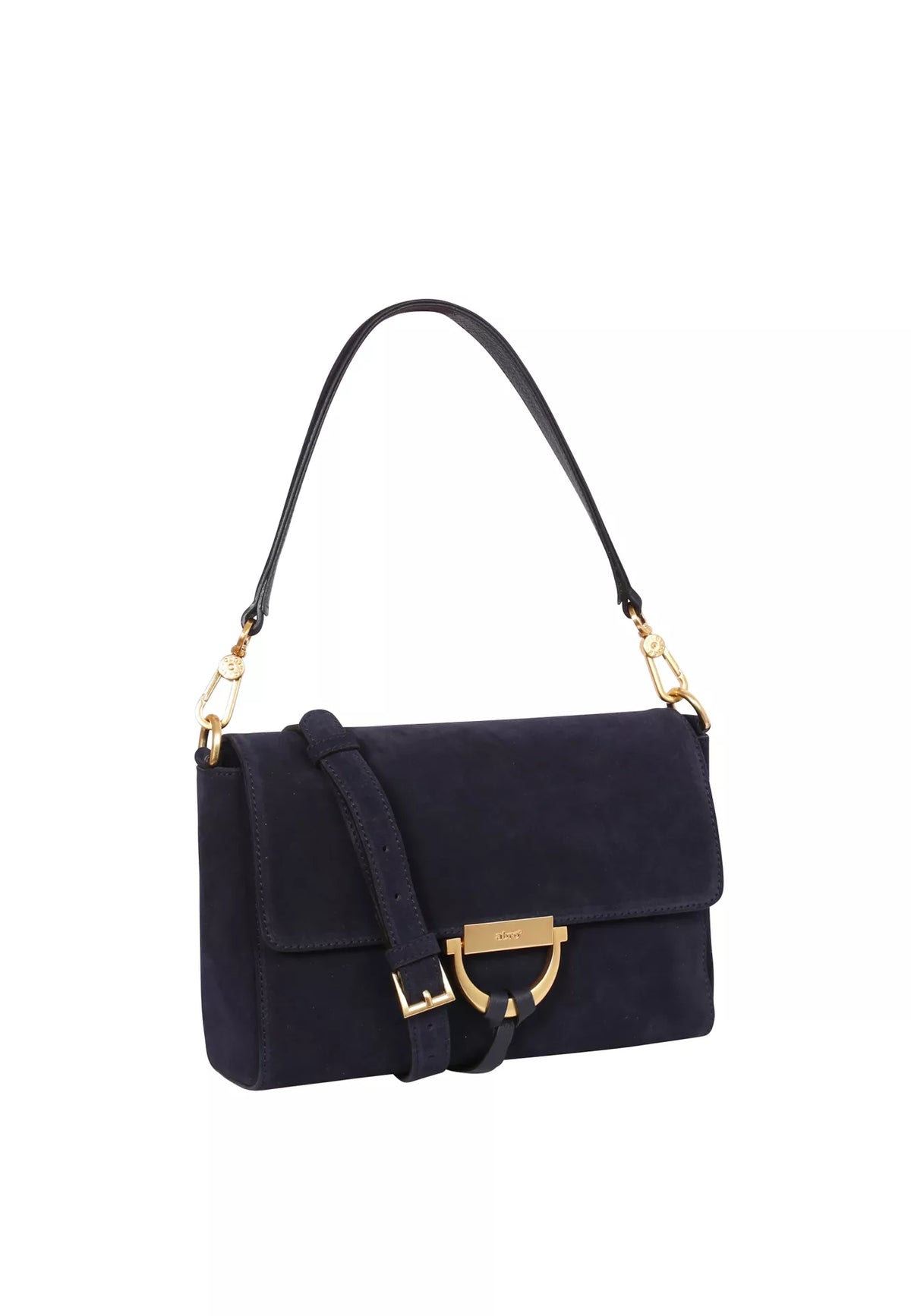 ABRO - Sac porté épaule en daim Navy TEMI – Abro