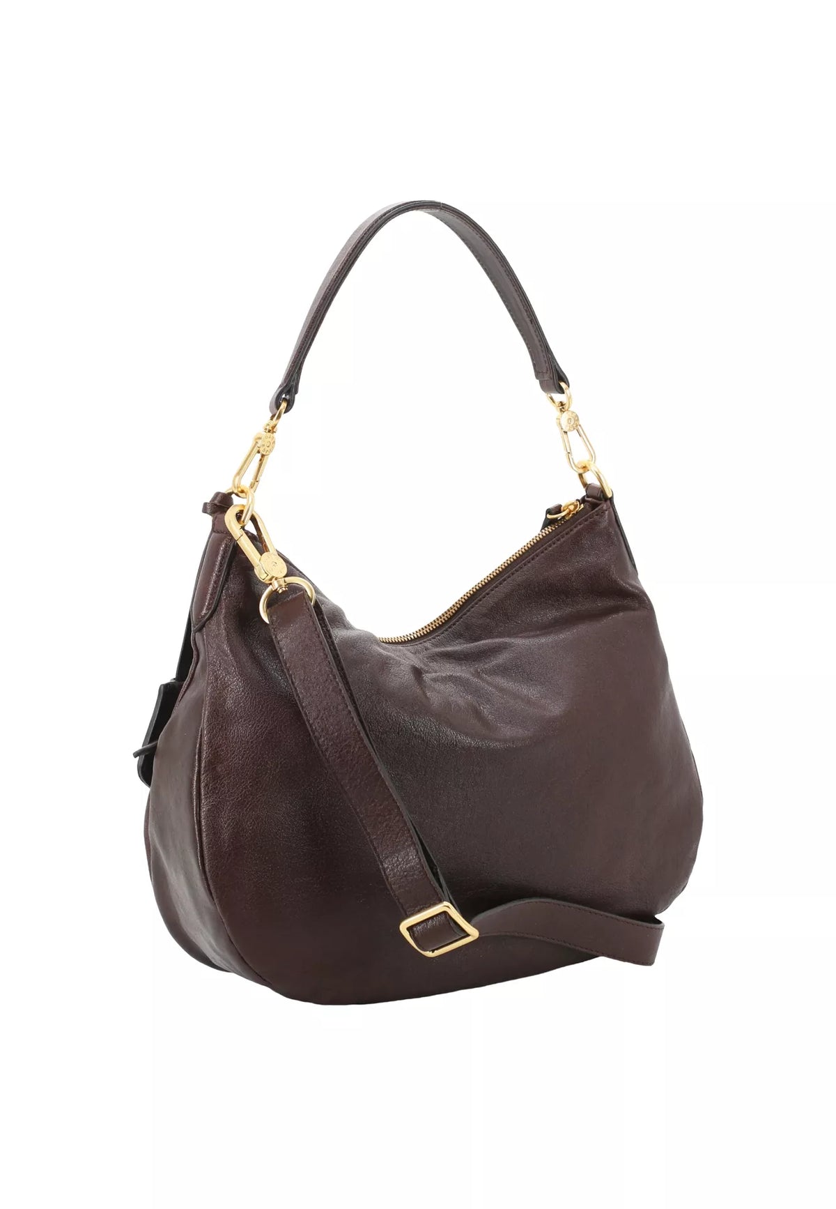 ABRO - Sac porté épaule en cuir effet délavé CARGO MEDIUM Moka