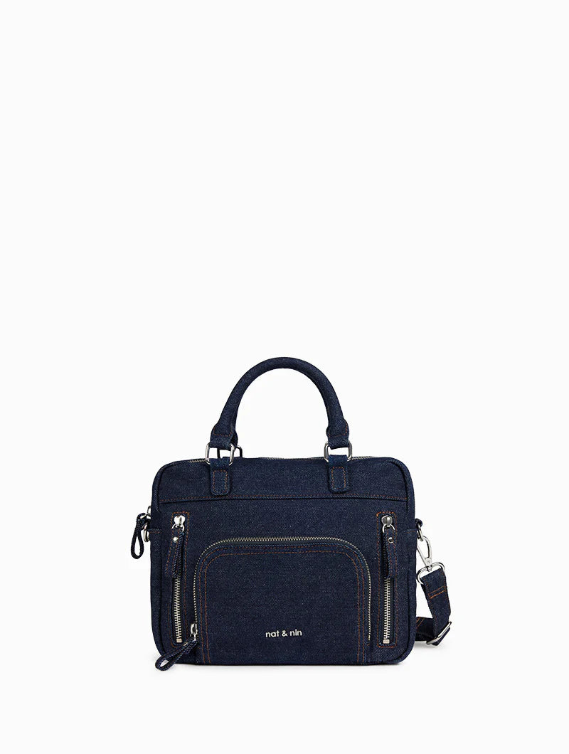 NAT & NIN - Cabas multipoches mini - MACY - Denim Brut