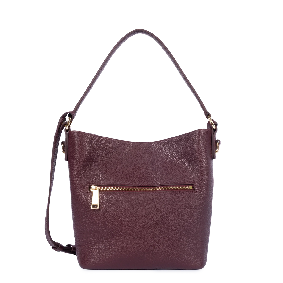 LANCASTER - Sac seau Dune en cuir grainé bordeaux