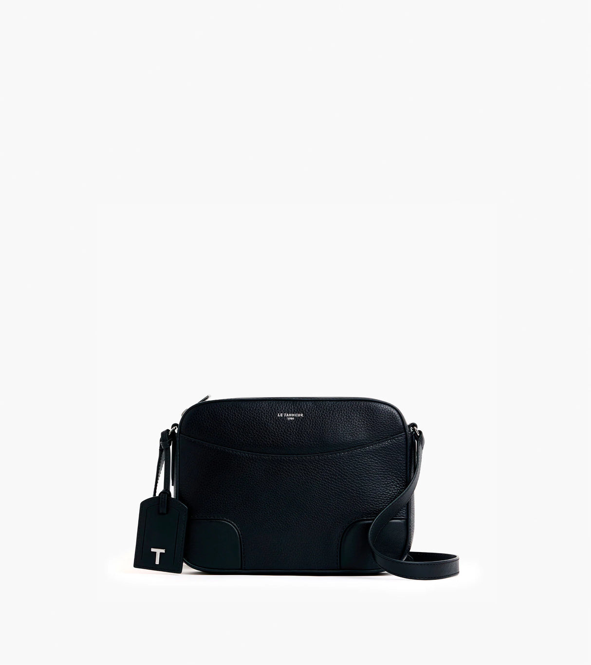LE TANNEUR- Sac bandoulière Romy en cuir grainé couleur Noir