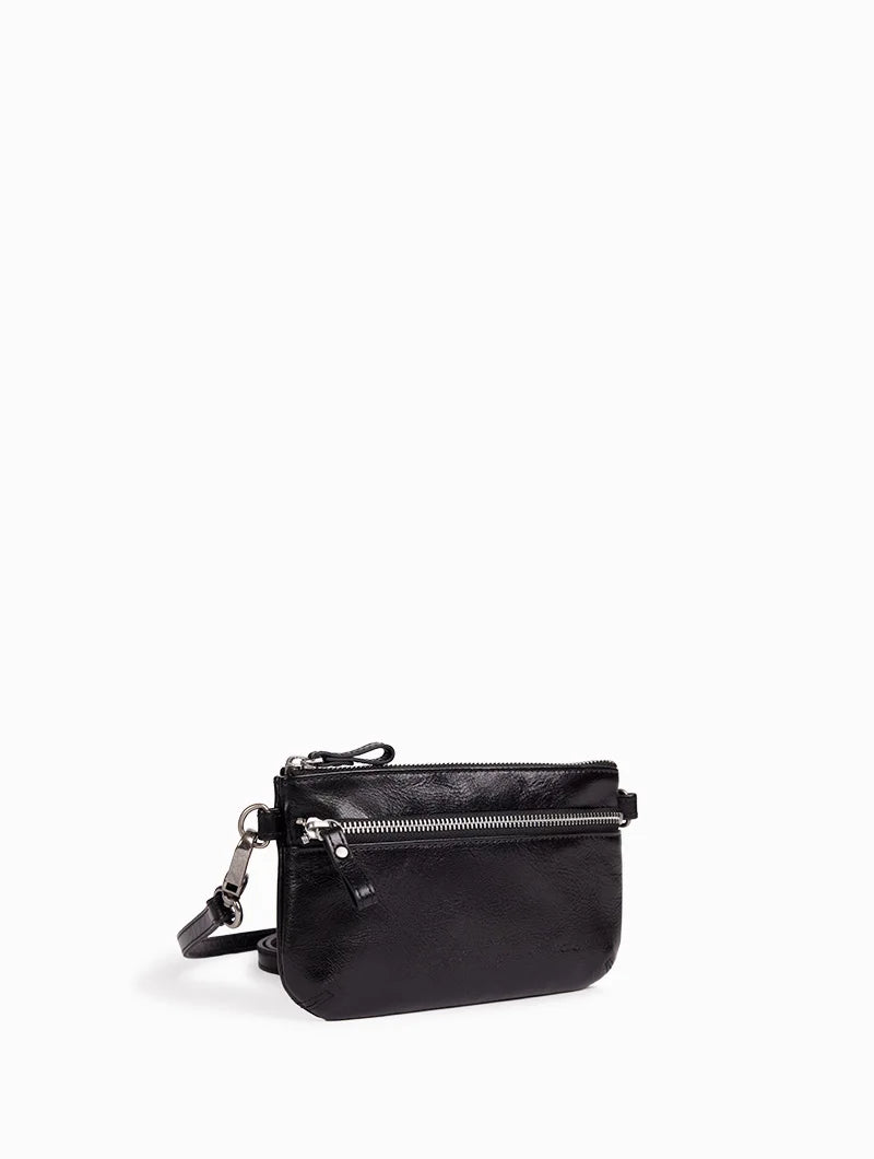 NAT & NIN - Petite pochette zippée - VICKY 2 - Noir Glacé