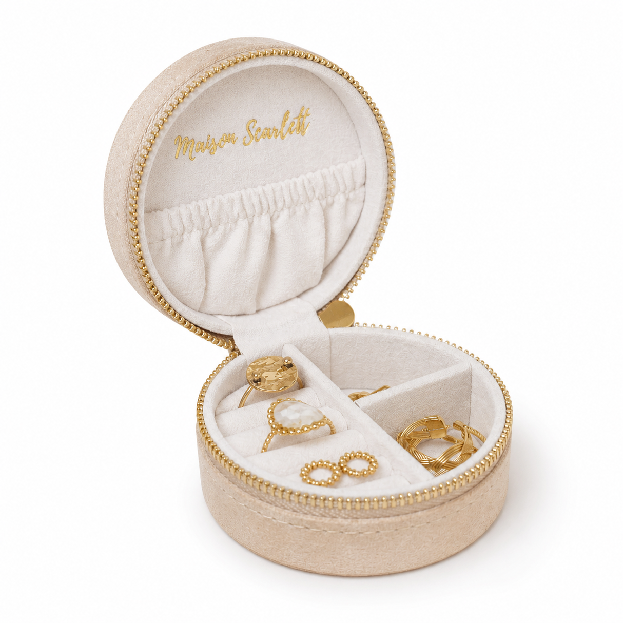 MAISON SCARLETT - Boite à bijoux Yvonne velours beige