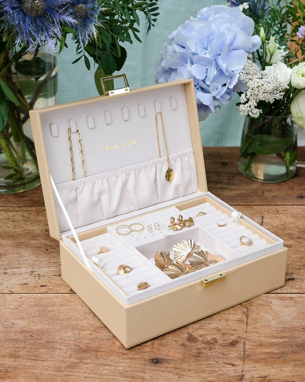 MAISON SCARLETT - Boite à bijoux Louise Cuir PU Beige