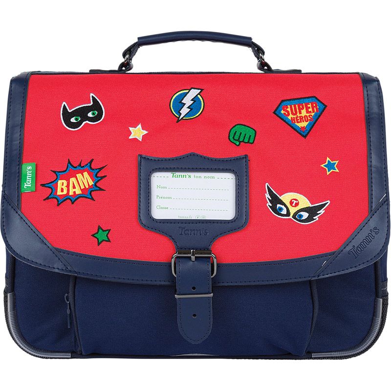Tann's Cartable Tristan Rouge/Bleu Marine 35 cm