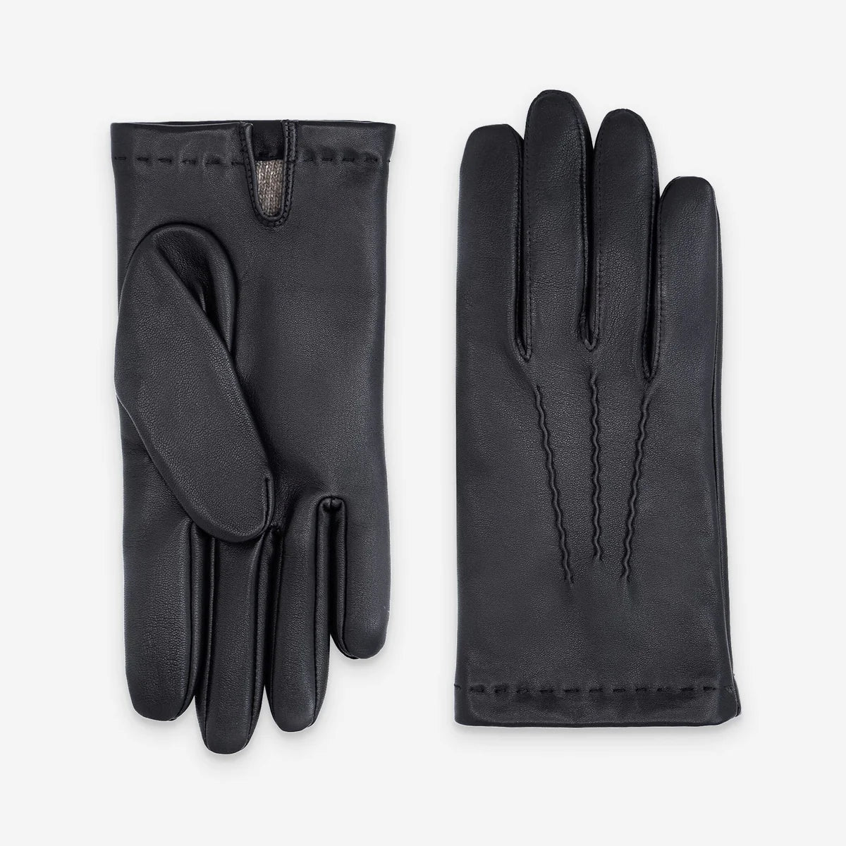 Glove Story - Gants cuir homme noir doublé cachemire