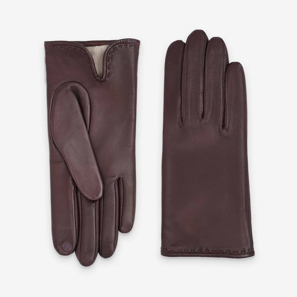 Glove Story - Gants cuir tan doublé soie