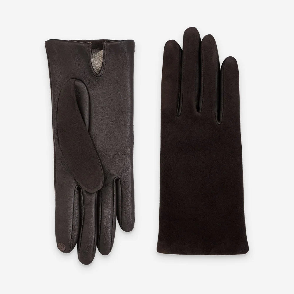 Glove Story - Gants femme cuir bimatière Moka