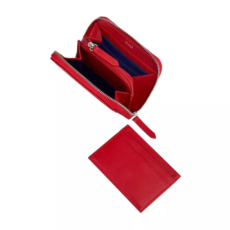 LE TANNEUR - Porte-monnaie zippé - Charlotte - Grenat