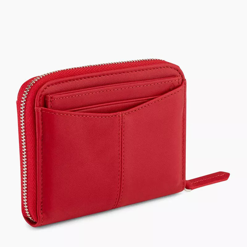 LE TANNEUR - Porte-monnaie zippé - Charlotte - Grenat