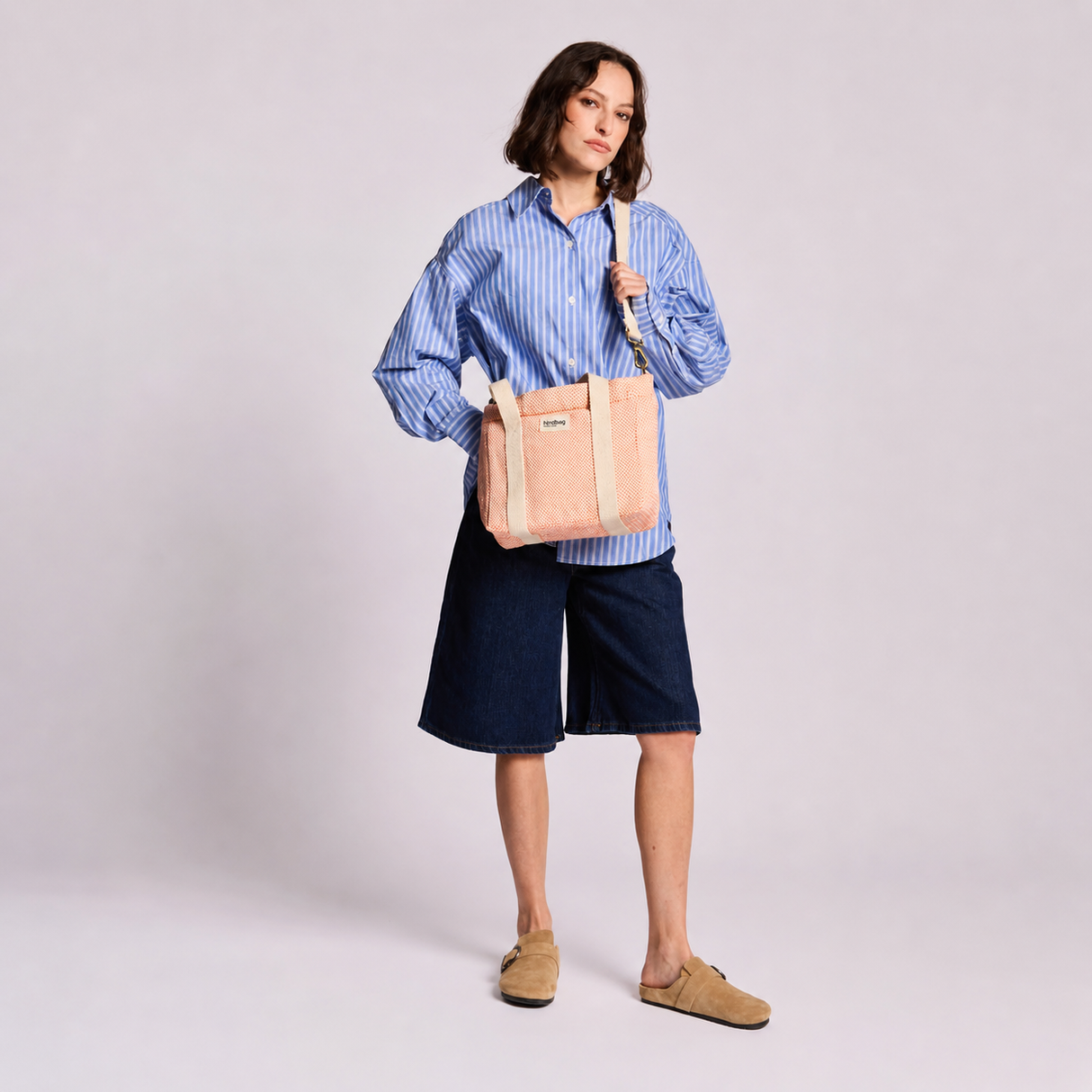 HINDBAG - Sac banane Andrea Tressage Corail