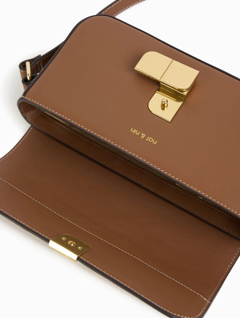 NAT & NIN - Sac bandoulière Alice Small Noisette