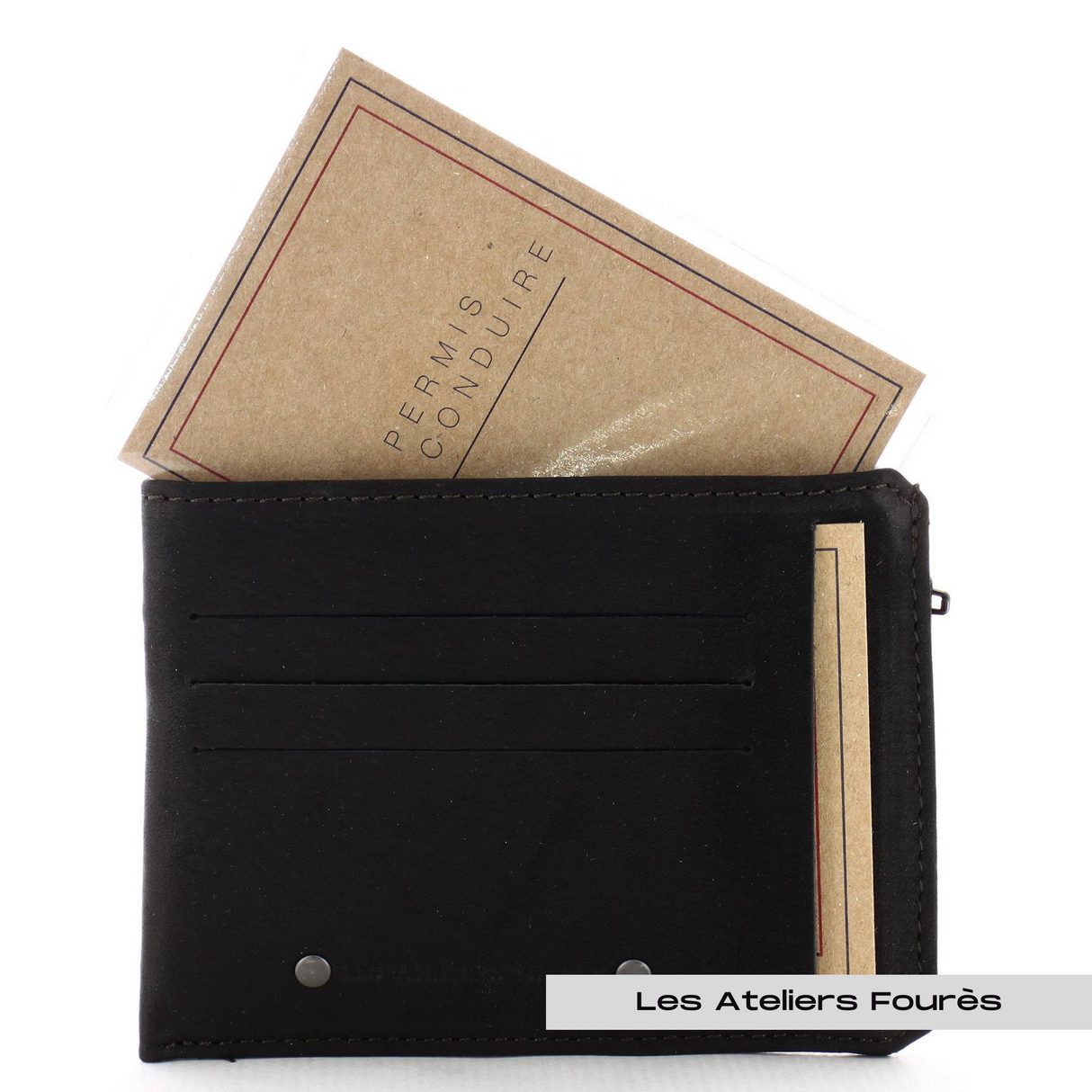 ATELIERS FOURÈS - Porte papiers en cuir raffiné - Baroudeur