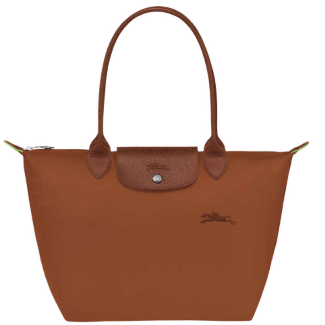 Sac shopping pliage green - porté épaule L Longchamp - Cognac