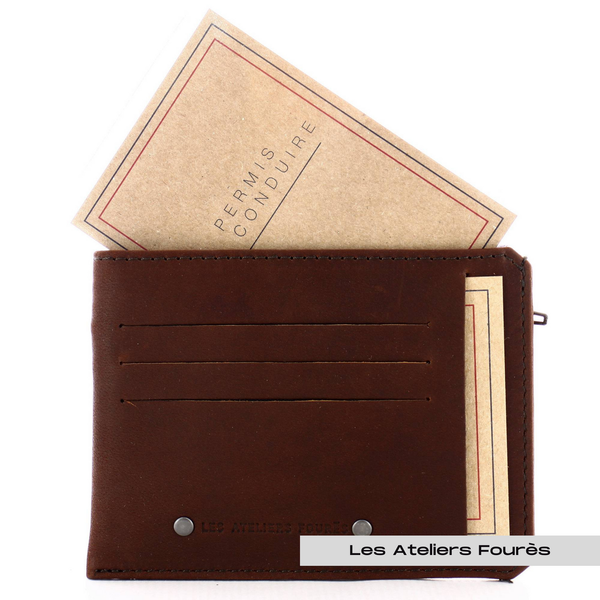 ATELIERS FOURÈS - Porte papiers en cuir raffiné - Baroudeur