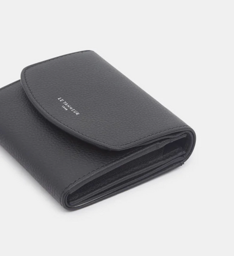 LE TANNEUR Portefeuille femme modèle Sophie en cuir grainé gris foncé