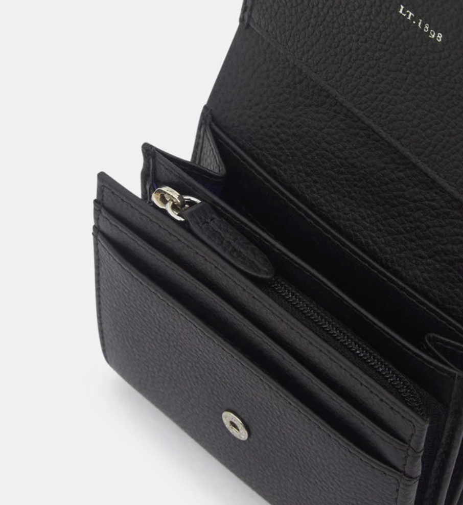 LE TANNEUR Portefeuille femme modèle Sophie en cuir grainé gris foncé