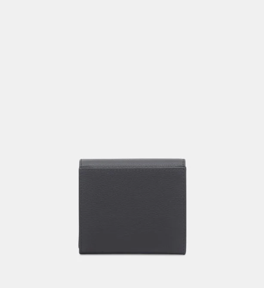 LE TANNEUR Portefeuille femme modèle Sophie en cuir grainé gris foncé