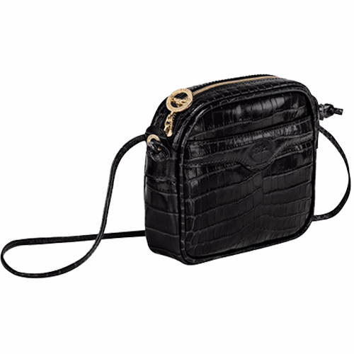 LONGCHAMP - Sac bandoulière - Longchamp 1980 Croco - noir