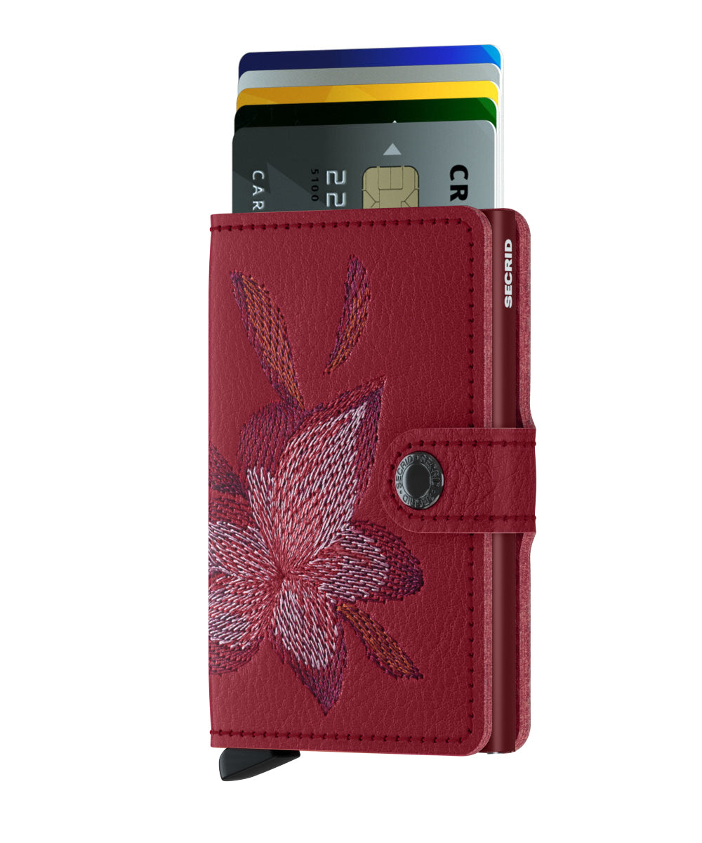 SECRID - Porte cartes Miniwallet Stitch - Magnolia Rosso BAGADIE PARIS