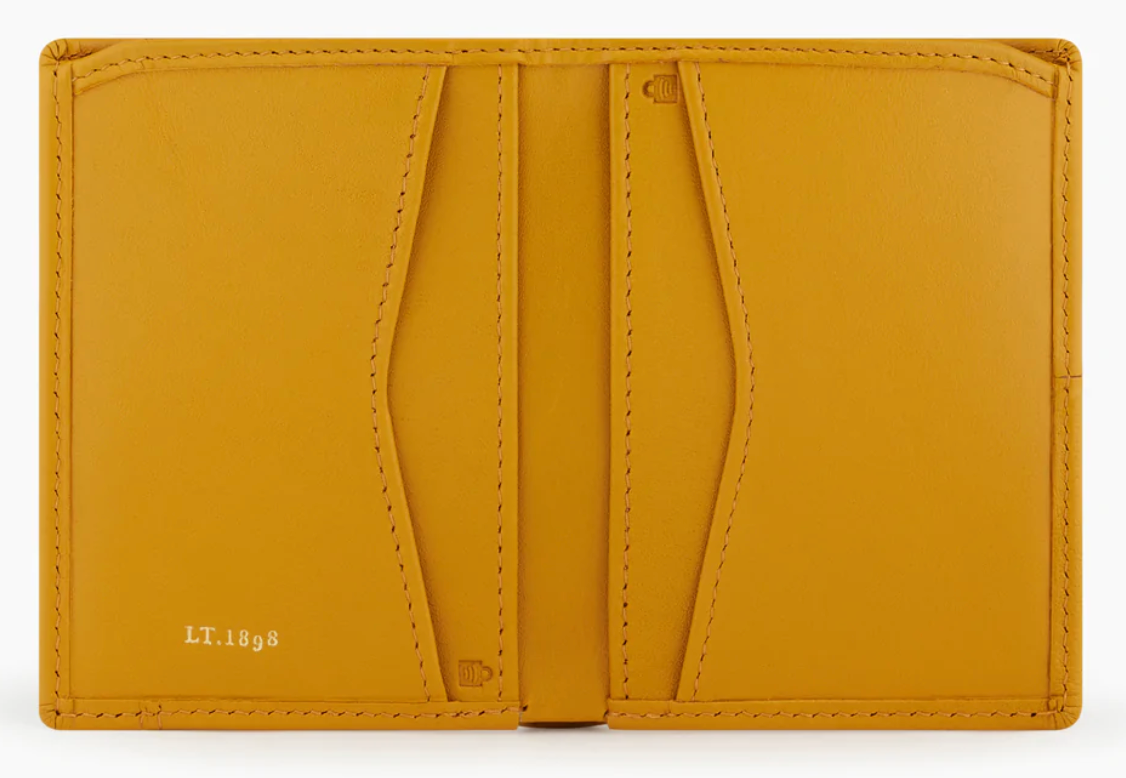 Porte-cartes femme Le Tanneur en cuir lisse gamme Charlotte couleur jaune osier