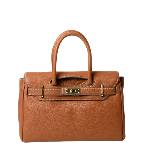 Sac porté main en cuir chatain gamme "Pyla Romy"