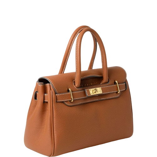 Sac porté main en cuir chatain gamme "Pyla Romy"