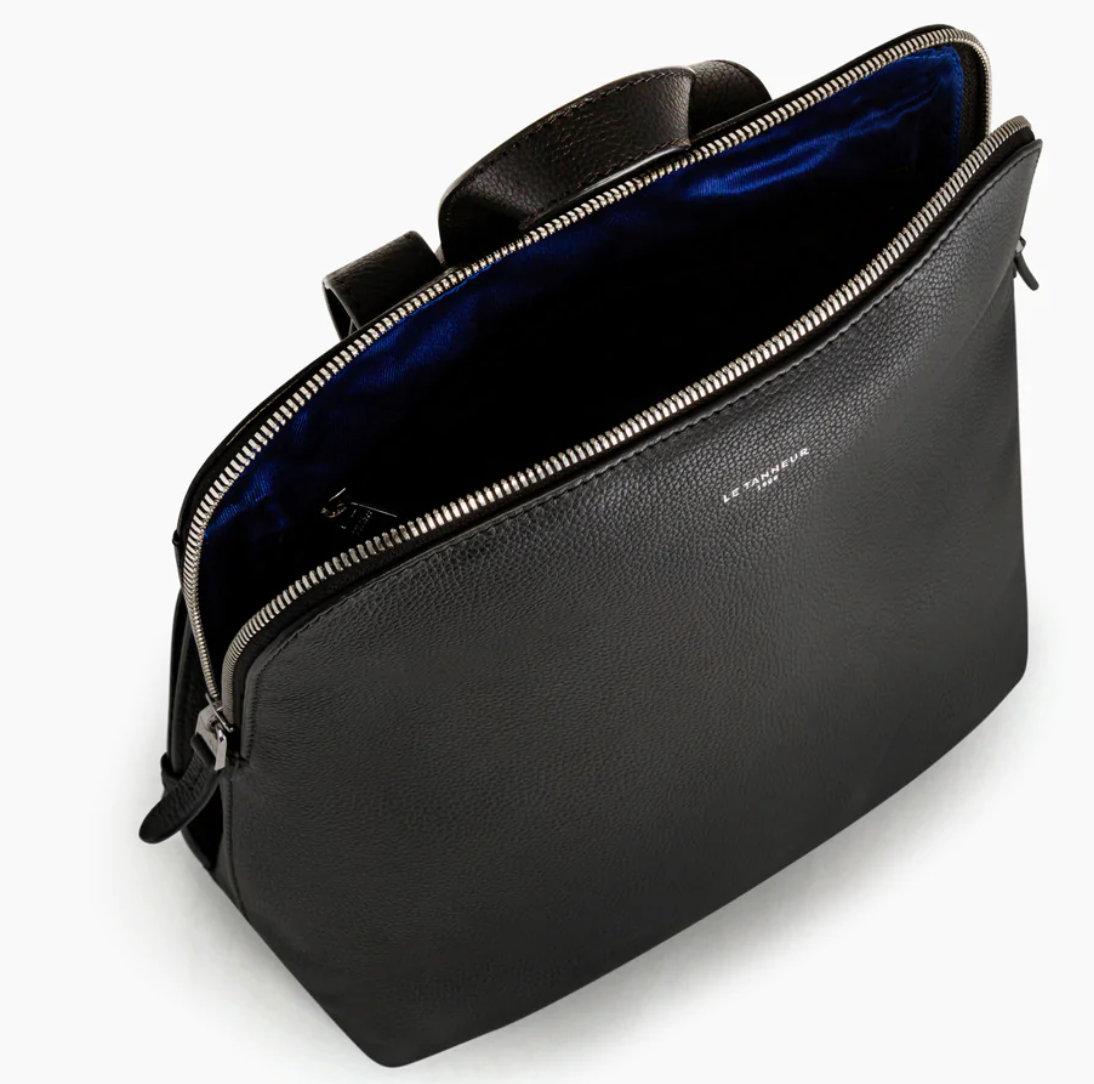 Sac à dos zippé Sophie en cuir grainé Le Tanneur couleur noir