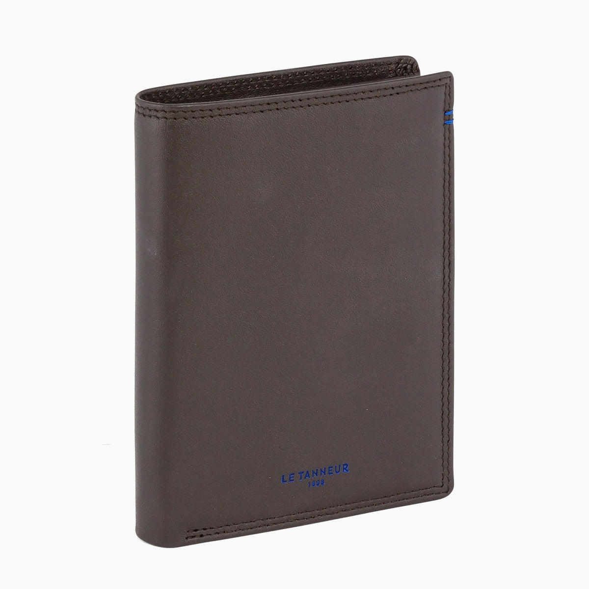 LE TANNEUR - Portefeuille vertical homme zippé Marron