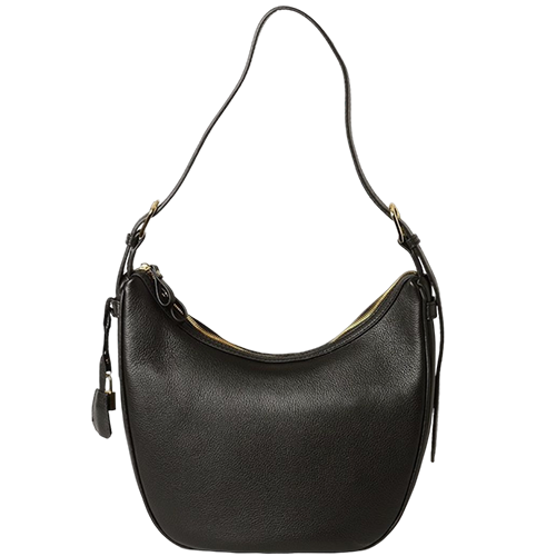 Sac porté croisé en cuir noir gamme "Trinite Romy"